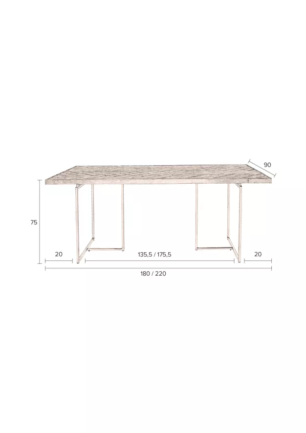 Dutchbone Class Eettafel 180x90 Zwart 7 Dutchbone Class Eettafel 180x90 Zwart - Afbeelding 5