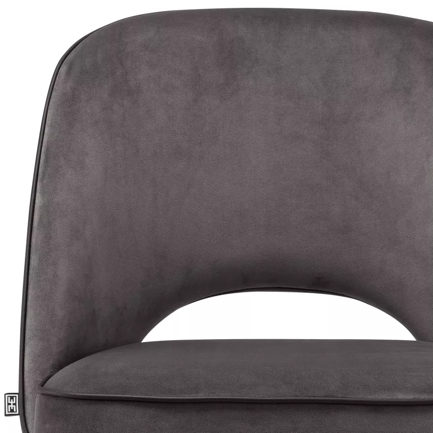 Eichholtz Cliff Eetkamerstoel Set Van 2 Savona Grey Velvet 8 Eichholtz Cliff Eetkamerstoel Set Van 2 Savona Grey Velvet - Afbeelding 6