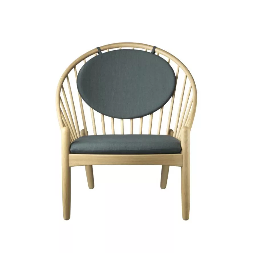 FDB Møbler J166 Fauteuil Eiken Naturel Oranje 4 FDB Møbler J166 Fauteuil Eiken Naturel Oranje - Afbeelding 2