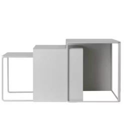 Ferm Living Cluster Tables Bijzettafel Set Van 3 Licht Grijs