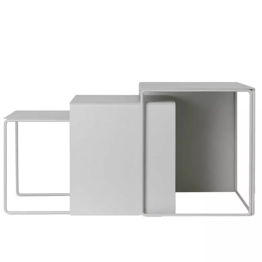Ferm Living Cluster Tables Bijzettafel Set Van 3 Licht Grijs 3 Ferm Living Cluster Tables Bijzettafel Set Van 3 Licht Grijs