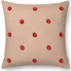 Ferm Living Dot Tufted Kussen Camel/Red