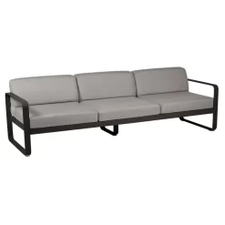 Fermob Bellevie 3-zits Loungebank Kussen Grey Taupe Liquorice