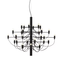 Flos 2097/30 By Gino Sarfatti Kroonluchter Ø88 Transparant Zwart