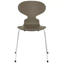 Fritz Hansen Ant Eetkamerstoel Chroom, Eiken Olive Green