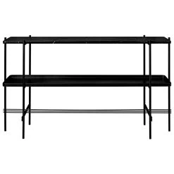 Gubi Tweedekansje - TS Console Black Marquina Marble, Zwart Onderstel 2 Rack