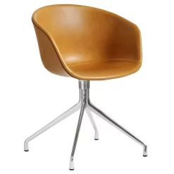 Hay About A Chair AAC21 Stoel, Sense Cognac, Gepolijst Aluminium