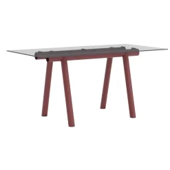 Hay Boa Tafel 220x110 Barn Red Frame, Glazen Blad