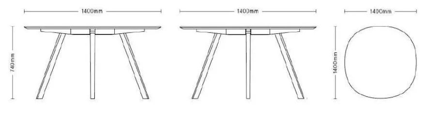 Hay Copenhague CPH25 Tafel 140, Gezeept Eiken, Groen Linoleum 5 Hay Copenhague CPH25 Tafel 140, Gezeept Eiken, Groen Linoleum - Afbeelding 3