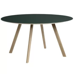 Hay Copenhague CPH25 Tafel 140, Gezeept Eiken, Groen Linoleum