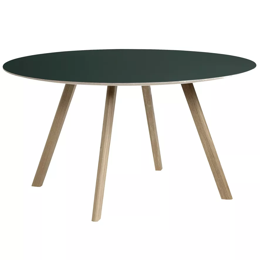 Hay Copenhague CPH25 Tafel 140, Gezeept Eiken, Groen Linoleum 3 Hay Copenhague CPH25 Tafel 140, Gezeept Eiken, Groen Linoleum