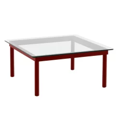 Hay Kofi Salontafel Rood Gelakt Eiken 80x80 Helder Glas