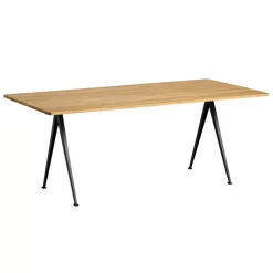 Hay Tweedekansje - Pyramid 02 Tafel 190x85 Helder Gelakt, Zwart Onderstel