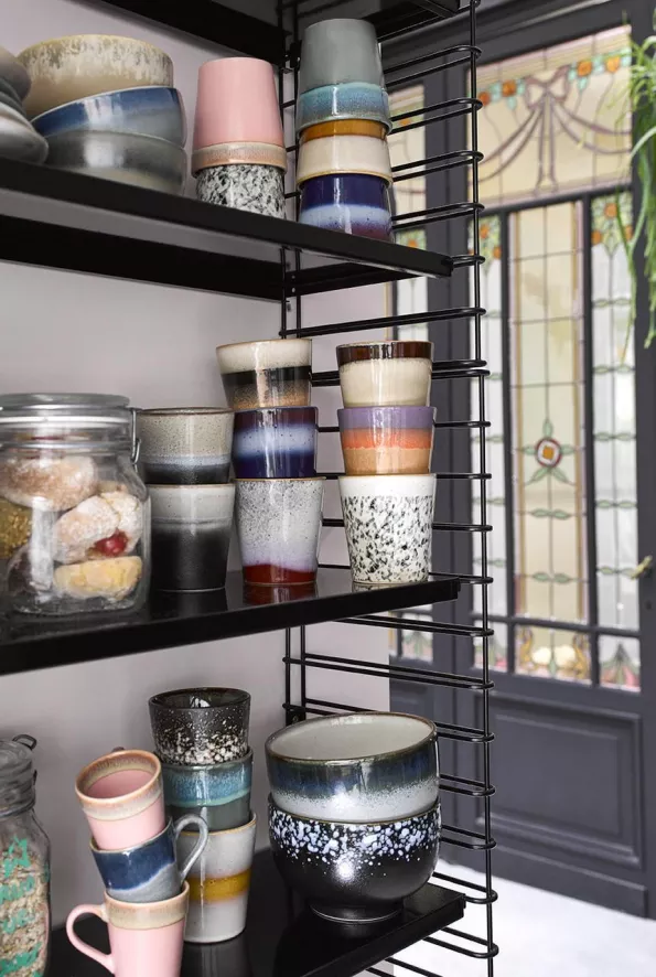 HKliving 70's Ceramic Espresso Mok Espresso Kopjes Set Van 4 Retro 7 HKliving 70's Ceramic Espresso Mok Espresso Kopjes Set Van 4 Retro - Afbeelding 5