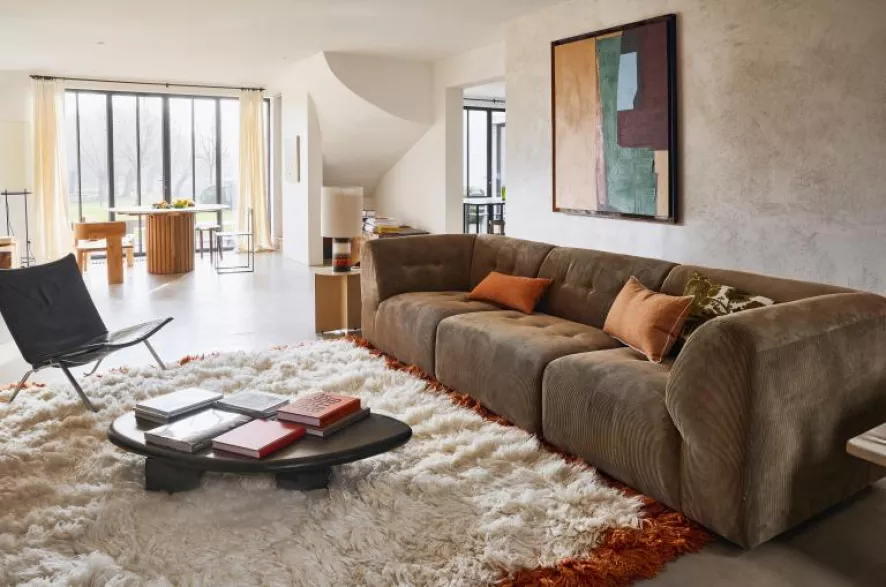 HKliving Vint Bank 4-zits Bruin 10 HKliving Vint Bank 4-zits Bruin - Afbeelding 8