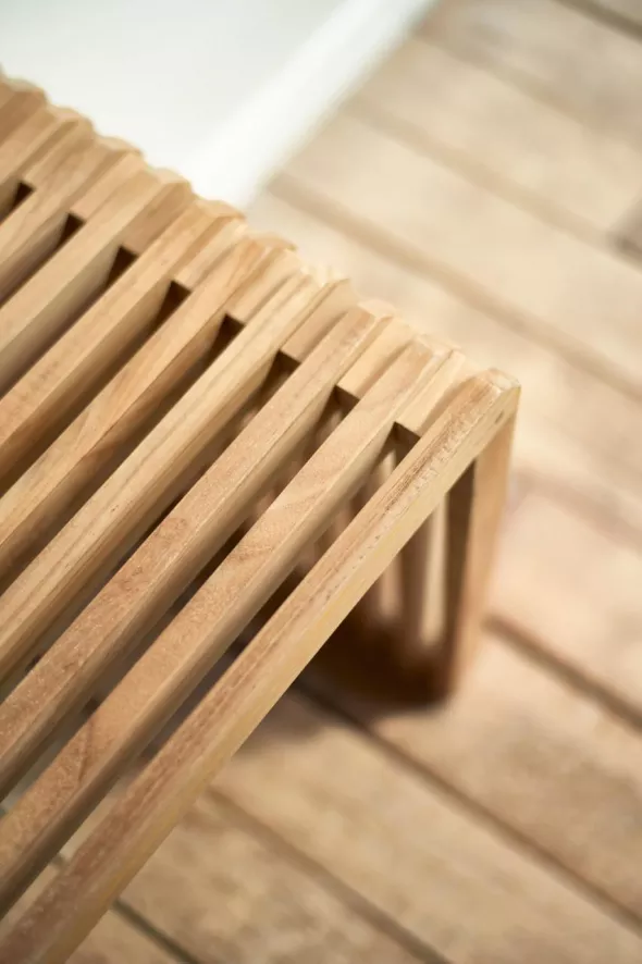 HKliving Slatted Bankje Eetbank 96 Sand 14 HKliving Slatted Bankje Eetbank 96 Sand - Afbeelding 12