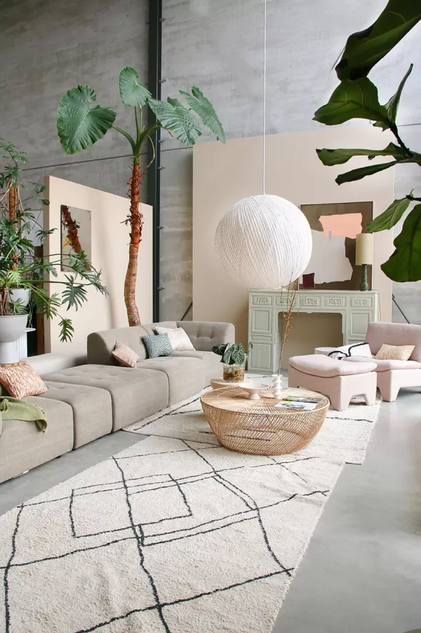 HKliving Soft Woven Plaid 130x170 Natural With Black Tufted Lines 12 HKliving Soft Woven Plaid 130x170 Natural With Black Tufted Lines - Afbeelding 10