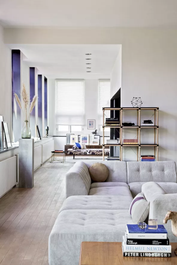 HKliving Vint Bank 4-zits Bruin 4 HKliving Vint Bank 4-zits Bruin - Afbeelding 2