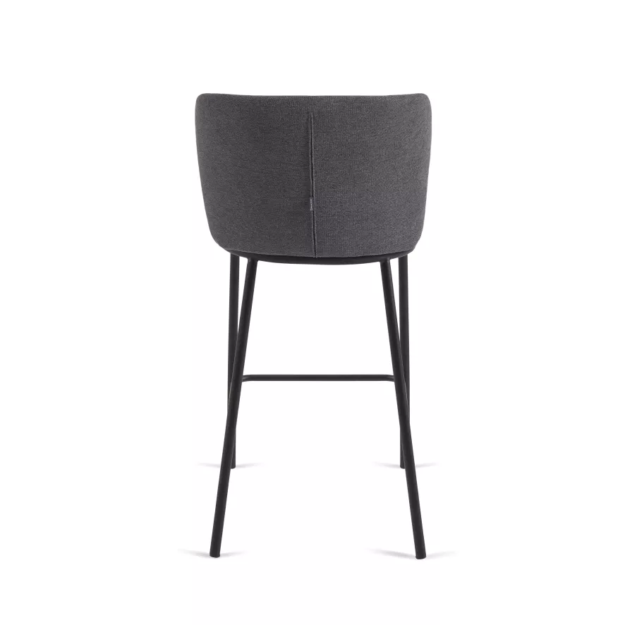 Kave Home Ciselia Barkruk 65 Chenille Donkergrijs 19 Kave Home Ciselia Barkruk 65 Chenille Donkergrijs - Afbeelding 17