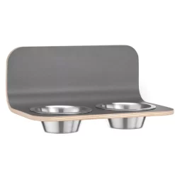 MiaCara Arco Hondenvoerbak Wand Small/medium Grijs