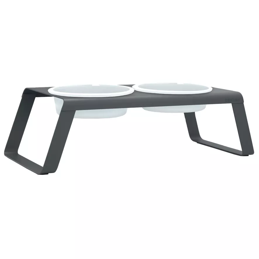 MiaCara Desco Hondenvoerbak Porselein Large Grijs 3 MiaCara Desco Hondenvoerbak Porselein Large Grijs