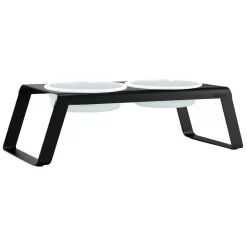 MiaCara Desco Hondenvoerbak Porselein Large Zwart