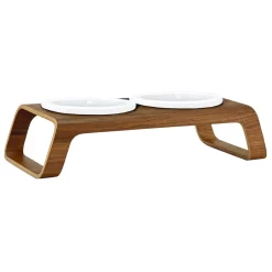 MiaCara Desco Kattenvoerbak Porselein Walnoot