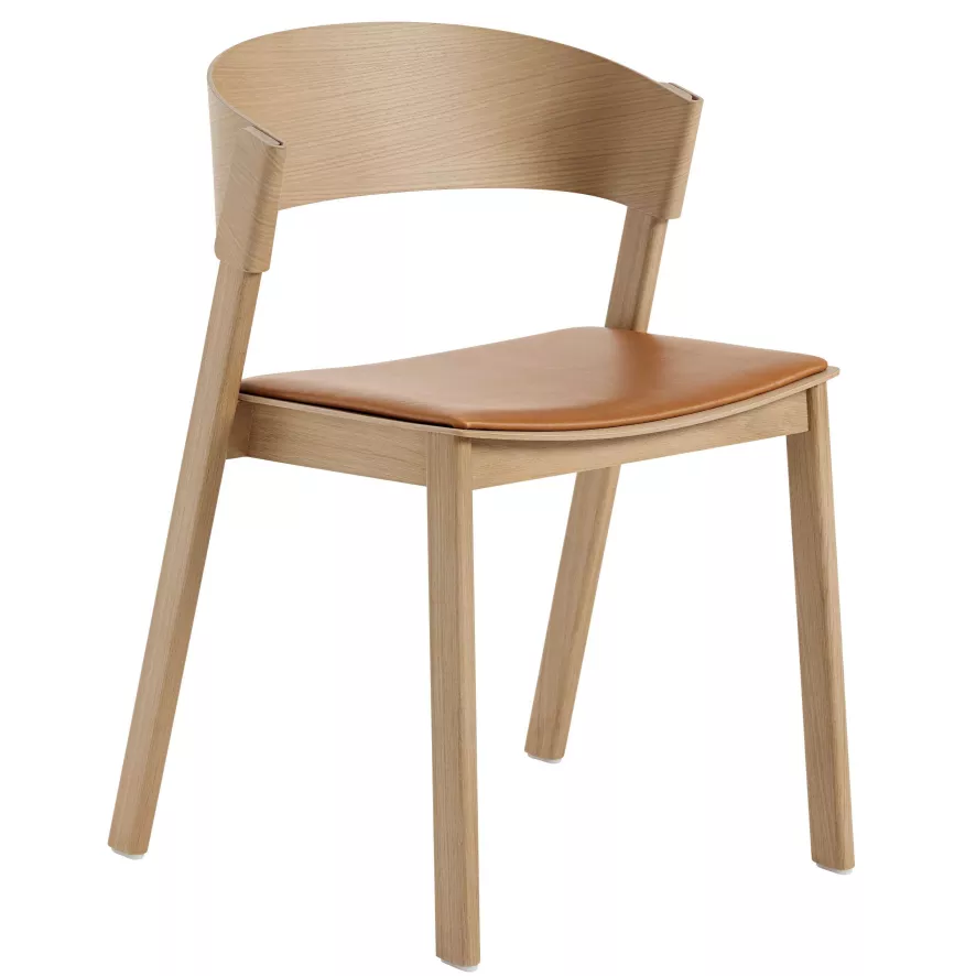 Muuto Cover Side Chair Eetkamerstoel Leer Cognac 3 Muuto Cover Side Chair Eetkamerstoel Leer Cognac