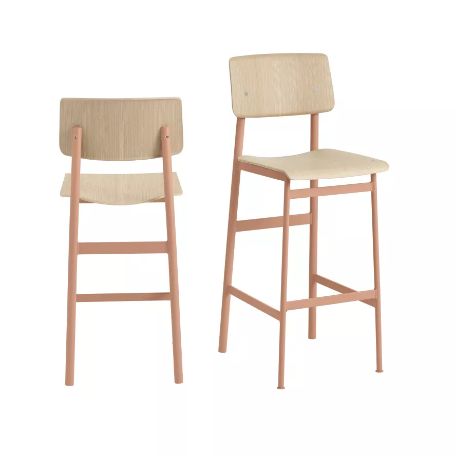 Muuto Loft Barkruk 75cm Zwart / Donker Gelakt Eiken 8 Muuto Loft Barkruk 75cm Zwart / Donker Gelakt Eiken - Afbeelding 6