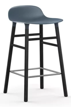 Normann Copenhagen Form Barstool Barkruk 65cm Met Zwart Onderstel Blauw