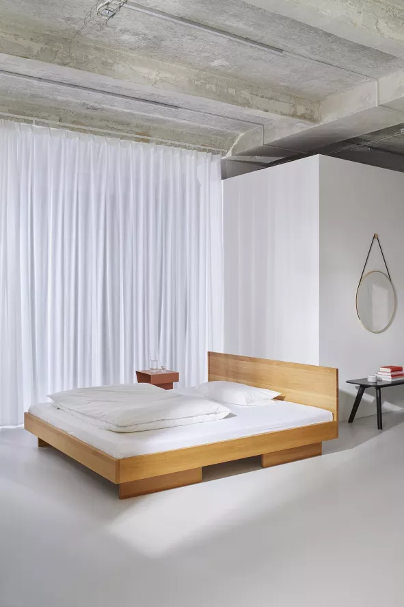 Objekte Unserer Tage Zians Bed Met Hoofdbord 160x200 Walnoot Naturel 7 Objekte Unserer Tage Zians Bed Met Hoofdbord 160x200 Walnoot Naturel - Afbeelding 5