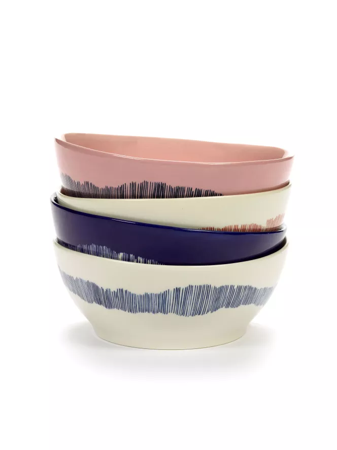 Serax Feast By Ottolenghi Kom Ø18 White Swirl Stripes Blue 7 Serax Feast By Ottolenghi Kom Ø18 White Swirl Stripes Blue - Afbeelding 5