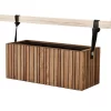 Squarely Copenhagen GrowWIDE Balkon Plantenbak, Dark Oak, Zwart Leer 48cm