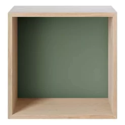 Muuto Stacked 2.0 Kast Met Backboard Medium Eiken/lichtgroen