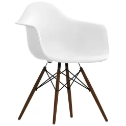 Vitra Eames DAW Stoel Donker Esdoorn Onderstel, Wit