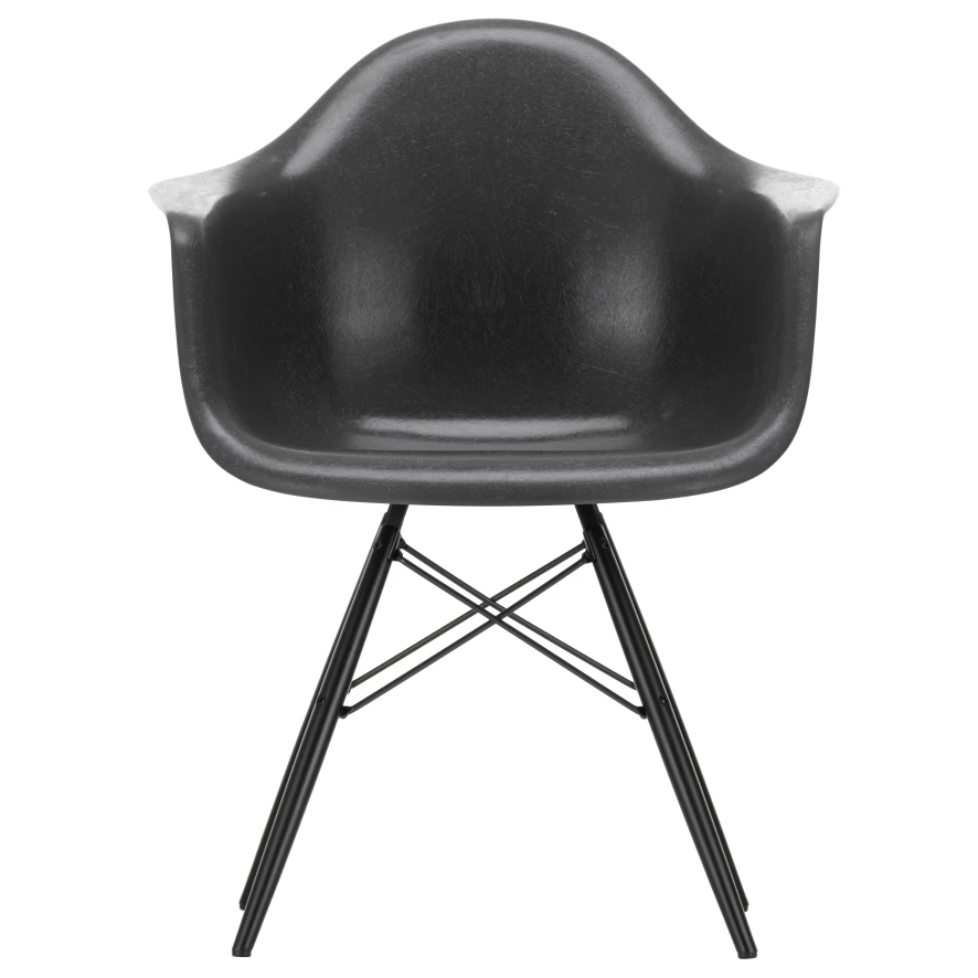 Vitra Eames DAW Fiberglass Stoel Zwart Esdoorn, Raw Umber 5 Vitra Eames DAW Fiberglass Stoel Zwart Esdoorn, Raw Umber - Afbeelding 3