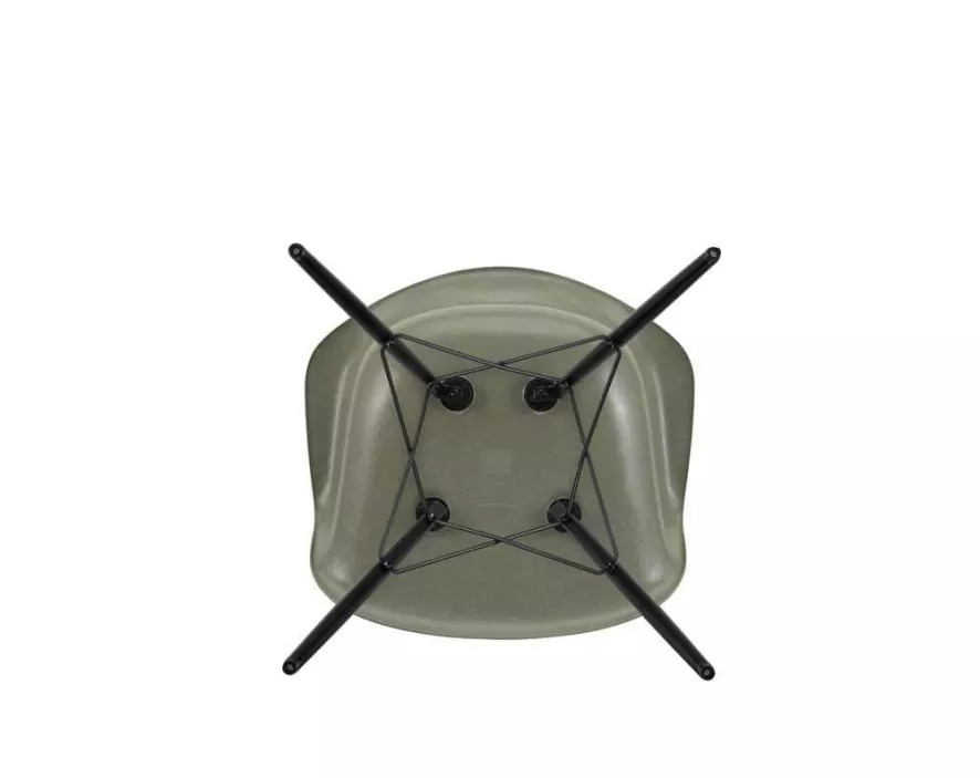 Vitra Eames DAW Fiberglass Stoel Zwart Esdoorn, Raw Umber 4 Vitra Eames DAW Fiberglass Stoel Zwart Esdoorn, Raw Umber - Afbeelding 2