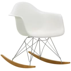 Vitra Eames RAR Schommelstoel Esdoorn Chroom, Wit