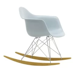 Vitra Eames RAR Schommelstoel Esdoorn Chroom, Ijsgrijs