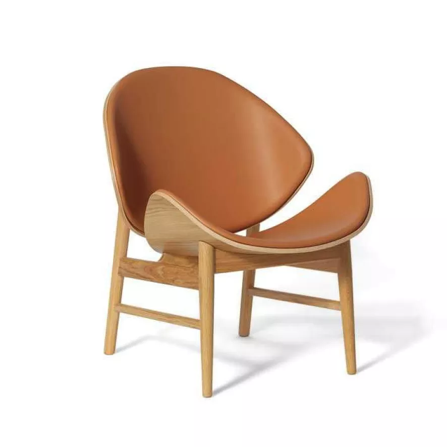 Warm Nordic The Orange Fauteuil Gestoffeerd Challenger Cognac, Eiken 3 Warm Nordic The Orange Fauteuil Gestoffeerd Challenger Cognac, Eiken