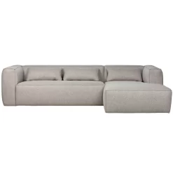WOOOD Exclusive Bean Bank Met Chaise Longue Rechts Lichtgrijs Gemeleerd