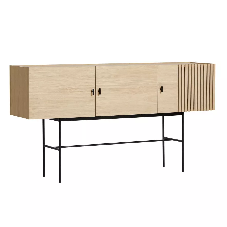 Woud Array Dressoir 180 Black Painted Oak Veneer 4 Woud Array Dressoir 180 Black Painted Oak Veneer - Afbeelding 2